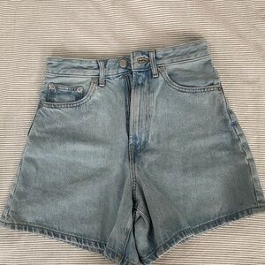 Everlane A-line denim shorts